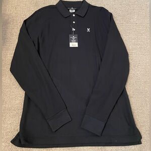 Psycho Bunny Mens Long Sleeve Polo Shirt size Large Navy NWT
